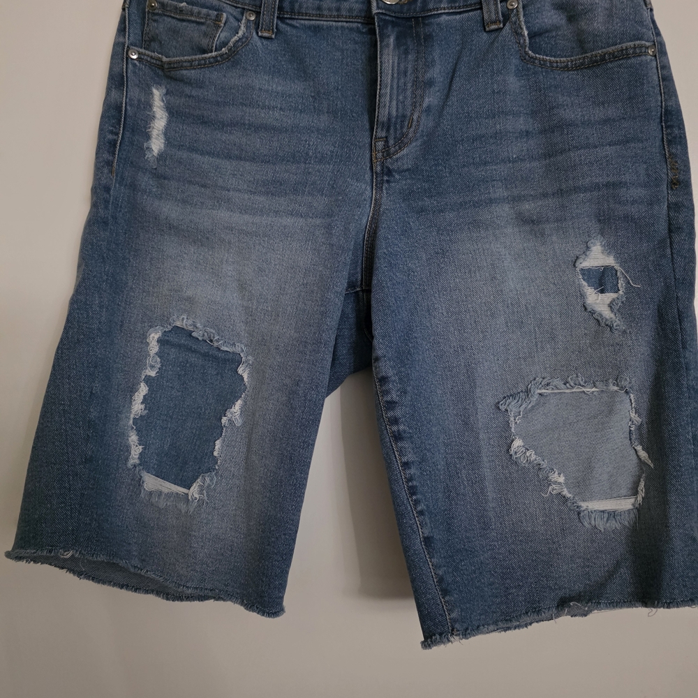INC International Concepts Blue Distressed Jean Shorts